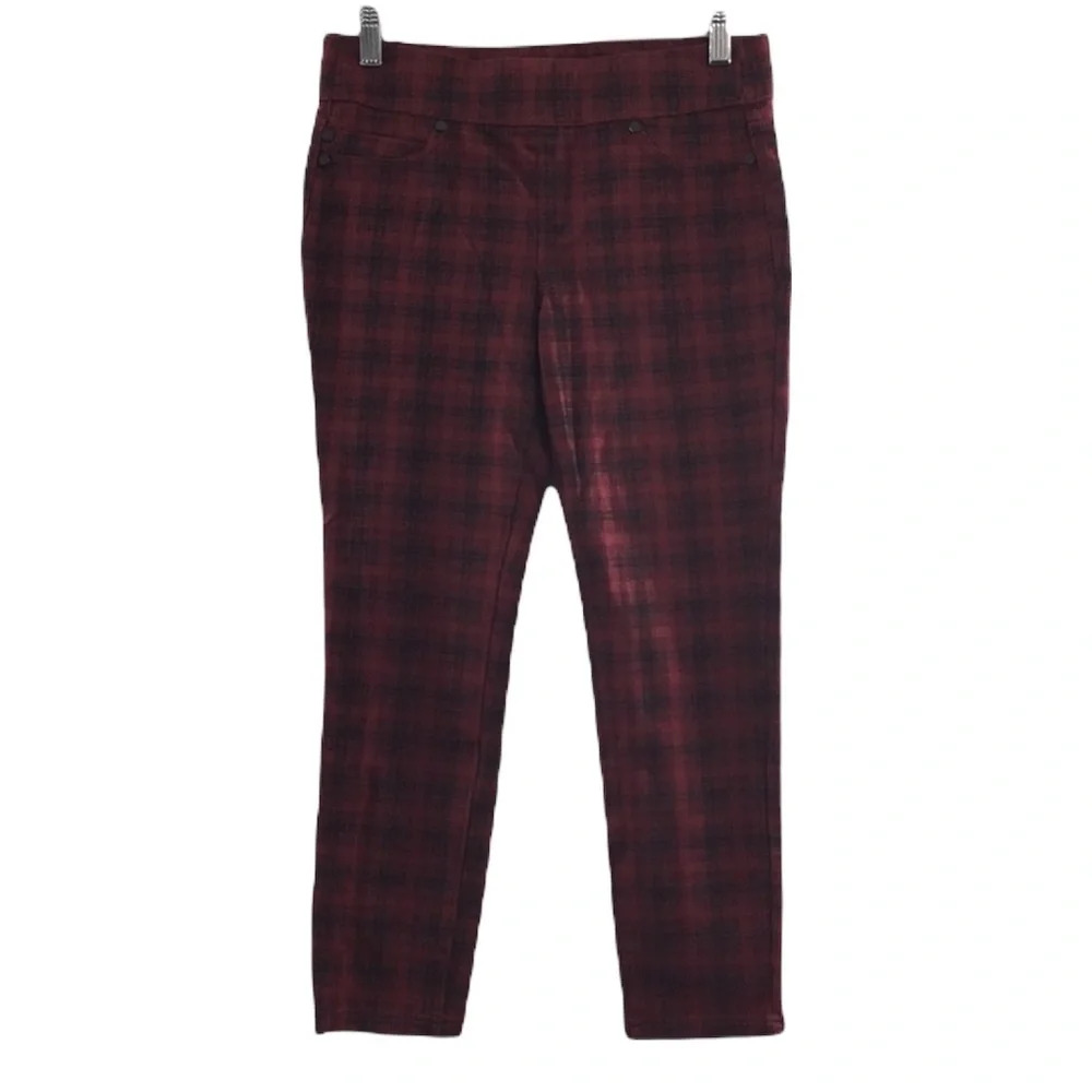 Liverpool Jeans Red Back Plaid Skinny Pants Trouser‎ Womens 2 Curvy